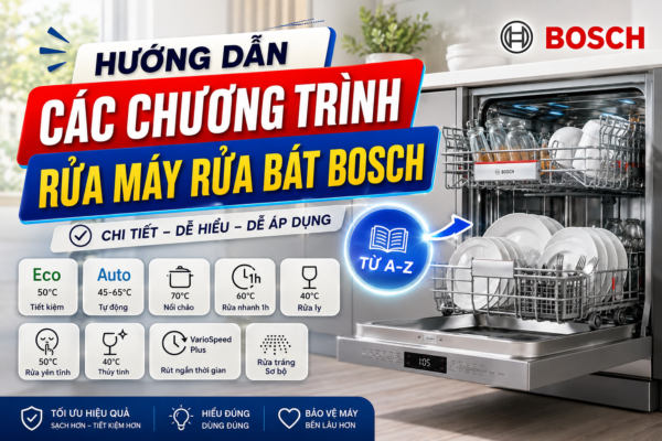 Hướng Dẫn Các Chương Trình Rửa Máy Rửa Bát Bosch